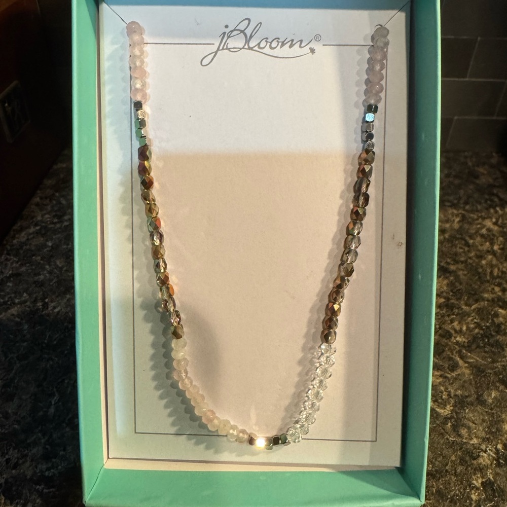 Bloom Pink and Gold Necklace Elegant Jewelry